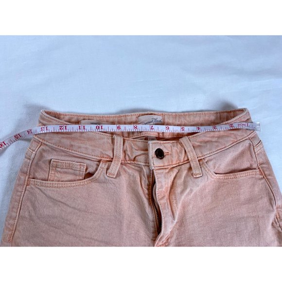 Universal Thread Women's Jeans Shorts Vintage Midi Cotton Mid Rise Peach SZ 0/25 - Picture 6 of 14